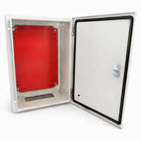 Boîtier de distribution mural XINGWANG IP65 à porte simple à charnière droite, revêtement en poudre rouge, 600x500x200mm, certifié CE