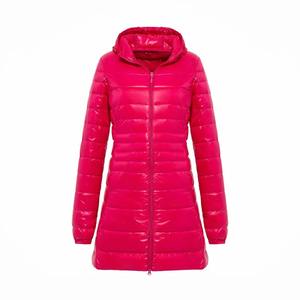 Femmes hiver chaud mi-long mince à capuche fermeture éclair Parkas à manches longues rembourré bouffée veste couleur unie fait peau de mouton coton - Product Image 4