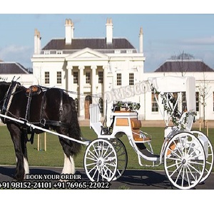Última boda caballo dibujado Vis a Vis Carro de lujo caballo dibujado carro para boda hermoso Carro de cuatro ruedas impulsado por caballos - Product Image 1