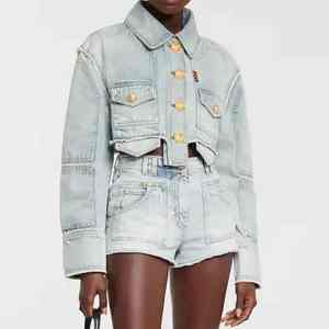 2025 dernier nouveau Design décontracté femmes Denim veste à manches longues bouton unique jean hiver Offre Spéciale en gros blanc dame - Product Image 4