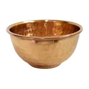 Set of 2 Hammered Copper Plated Round Bowls Stylish <b>Tableware</b> Perfect for Serving Food and Fruits - Product Image 6