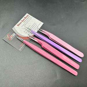 Pince à épiler d'extension de cils 45 90 degrés en acier inoxydable japonais avec logo personnalisé - Product Image 5