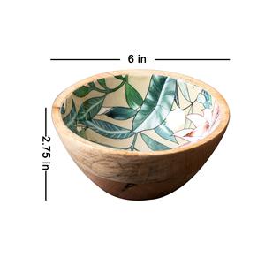 Bol à dîner en émail bleu pour Offre Spéciale bol de service à fruits en bois au design classique bol sculpté à la main pour article d'artisanat - Product Image 6