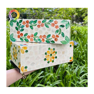 Handmade Wooden Tissue <b>Box</b> Mother of Pearl Inlay, Wholesale Square and Rectangle Shaped Wood Tissue Paper <b>Box</b> <b>Floral</b> - Product Image 3