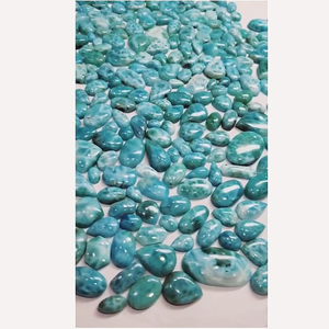 273 pièces de naturel bleu Larimar 10mm à 40mm ovale poire fantaisie Cabochon 3570 Cts Lot Iroc ventes lâche pierres précieuses cabine US $929 pour tous - Product Image 3
