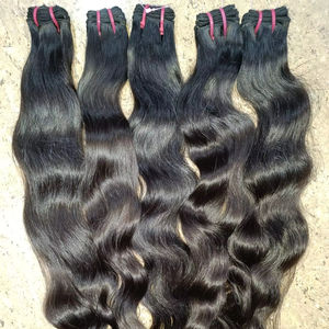 Extensions de cheveux humains vierges 28 pouces perruques dentelle vague profonde Kinky Curl Double dessiné en vrac naturel 1B disponible Remy simple dessiné - Product Image 1