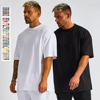 T-shirt basique haut de gamme pour homme 100 % coton, couleur unie, coupe classique, grandes tailles, col rond, personnalisable avec logo, respirant et à séchage rapide