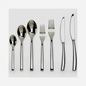 Ensemble de couverts en acier inoxydable poli miroir élégant Couverts modernes pour repas, voyage et usage quotidien, couteau à fourchette inclus - Product Image 5