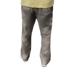 Pantalons de jogging pour hommes en coton, lavage clair, anti-froissement, multi-poches, fermeture éclair, poids moyen, faible MOQ, style décontracté, délavé au soleil - Product Image 2