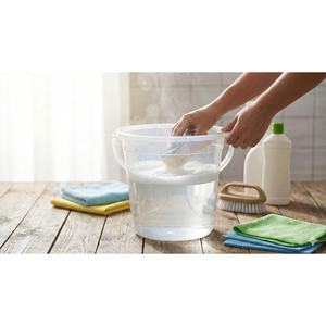 Seau à serpillière en plastique PP transparent de 9 L, écologique, avec couvercle et poignée, grande capacité pour la cuisine et la salle de bain - Product Image 3