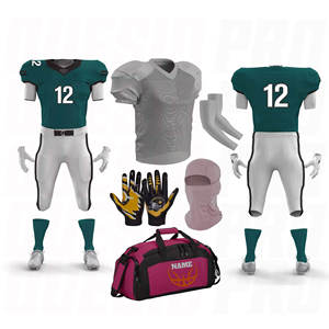 Conjunto de Uniforme de Fútbol Americano Juvenil, Ropa Deportiva Transpirable, Jersey, Pasamontañas, Guantes, Mangas para Brazos, Bolsas, Paquete Completo para Atletas - Product Image 1