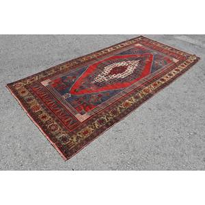 พรมตุรกีวินเทจคลาสสิกสีแดงสีฟ้า5.1 x 10.3ft ขนาดใหญ่วัสดุขนแกะนามธรรมสำหรับวัยรุ่นสี่เหลี่ยมผืนผ้าการออกแบบห้องโถง - Product Image 2