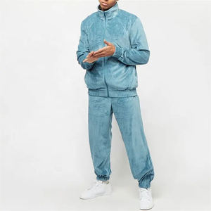 <b>Velvet</b> Custom Tracksuit <b>Man</b> High Quality Zip up <b>Jacket</b> and Pants Set Jogger Suit <b>Man</b> <b>Men's</b> Track Suits OEM Serviced - Product Image 2