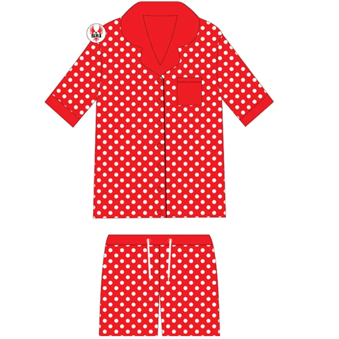 Delta | Sigma | Theta besticktes Sorority Damen gestreifte Tunika Pyjama-Set | Sorority Stickerei Damen kundenspezifisches Pyjama-Set