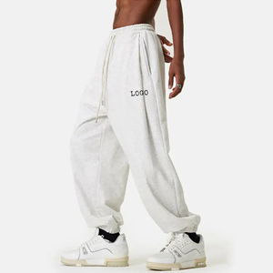New Arrival Custom Designed Logo Unisex Fleece Joggers Heavyweight Oversized Cotton Sweatpants for Men Casual Style - Product Image 6
