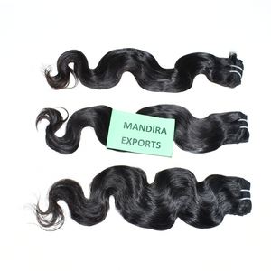 100% cabello virgen de templo indio barato sedoso Bodywave paquetes de cabello humano sin procesar procesamiento químico cabello humano indio crudo - Product Image 5