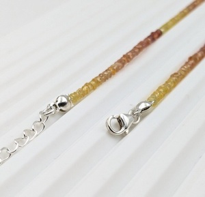 100% naturel facettes Rondelle jaune saphir perles collier ombragé bijoux de noël cadeau pour les chrétiens - Product Image 2