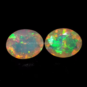 Atractivo ópalo etíope piedra preciosa corte ovalado facetado ópalo par juego de piedras preciosas de color para hacer joyas - Product Image 1