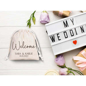 Bolsas de Algodón Personalizadas con Cordón para Ropa de Boda, Impresas con Serigrafía para Damas de Honor y Novias - Product Image 3
