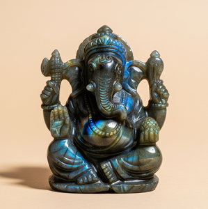 Fait à la main Inde Seigneur Ganesha Religieux Gravé Oeil de Tigre Pierre Gemme Sculpture Sculpté Pierre Semi-Précieuse Artisanat Cadeau D'affaires - Product Image 3
