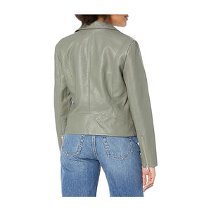 Veste en cuir réversible pour femmes de qualité supérieure bouton respirant motif solide décoré pour la saison d'automne toutes les tailles Services OEM - Product Image 2