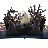 Carte de vœux 3D pop-up sur le thème de la musique rock, cadeau d'Halloween pour enfants 2025, artisanat en papier, impression offset