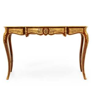 Mesa Consola Clásica de Lujo con Incrustaciones Hechas a Mano y Adornos de Latón - Product Image 2