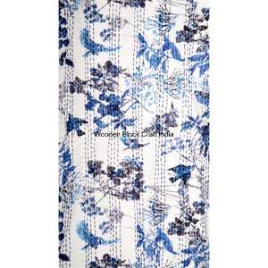 Veste kimono pour femme en coton biologique 100% - Fabriquée à la main - Quilted Kantha - Tissu tricoté écologique - Fermeture à ceinture - Product Image 4