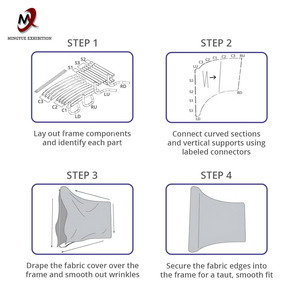 Tùy chỉnh kích thước 8ft & 10ft căng thẳng vải Photo Booth nền đứng xách tay triển lãm thương mại thiết bị với gối phông nền - Product Image 5