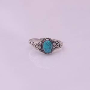 Tendance 925 argent Sterling Turquoise pierre précieuse bague bijoux à la main en argent Boho Style bague bijoux pour femmes cadeau pour les filles - Product Image 3