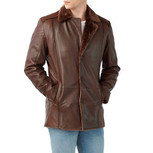Manteau en cuir décontracté pour hommes en gros Manteau en cuir de mouton véritable respirant pour hommes fabriqué au Pakistan - Product Image 2