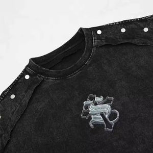 Camiseta Unisex de Algodón y Bambú con Lavado Ácido, Corte Oversize, Hombros Caídos, Diseño Recortado y Estampado Personalizado - Product Image 4