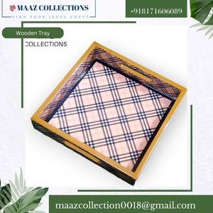 Fournisseur de gros en Inde Plateau de service carré moderne de qualité supérieure en bois MDF Tailles personnalisées - Product Image 5