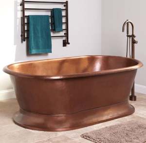 Meilleure qualité indien martelé cuivre baignoire sur pied au prix de gros griffe conception baignoire pur cuivre en gros - Product Image 3