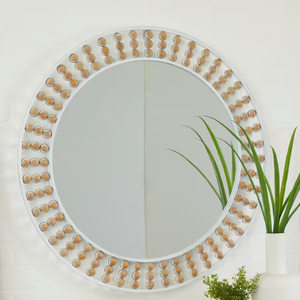 Miroir mural de bohème en métal blanc décoratif personnalisé de haute qualité Design moderne unique pour chambre à coucher et salon Matériau en verre - Product Image 6