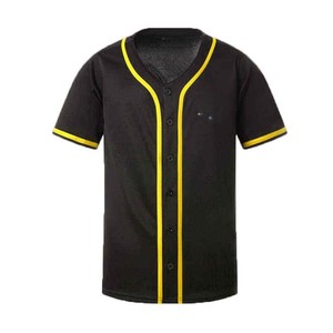 Unisex Black <b>Baseball</b> Jersey Yellow Trim White Pants Set Breathable 100% Cotton Quick Dry Anti-Bacterial Uniform All Seasons - Product Image 3