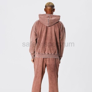 Sudaderas con Capucha para Hombre, Lavado Ácido, Color Sólido |   Sudadera con Capucha Extra Grande Estilo Urbano |   Algodón de lavado vintage de gran gramaje |   Logotipo Personalizado Impermeable - Product Image 2