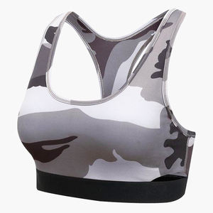 Soutien-gorge de sport Sublimation pour femmes respirant solide avant Logo soutien moyen Spandex/Nylon Yoga Fitness vente en gros - Product Image 5