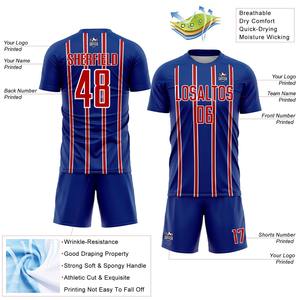 Ensemble de deux pièces respirant à séchage rapide en maille à col ras du cou Ensembles de maillot de football nom d'équipe personnalisé - Product Image 2