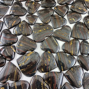 Vente en gros de pierres précieuses en cristal naturel de haute qualité pour l'artisanat cœur en pierre de tigre jaune - Product Image 3