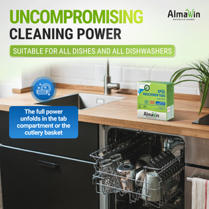 AlmaWin Brand Export Vegan <b>Dishwasher</b> Tabs 25 Pieces With Power Formula For Sparkling Clean Dishes Organic <b>Detergent</b> - Product Image 6