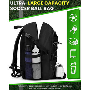 Mochila de fútbol duradera con bolsillo de bola con logotipo personalizado y características de marca para equipos atletas o promociones de clubes - Product Image 3