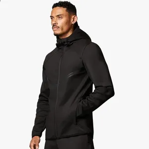 Men's Lightweight Breathable Polyester Fleece Slim Fit Side Pockets Custom Logo Gym Wear Hoodie Manufactured by N Bahadur & Co