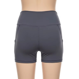 กางเกงขาสั้นโยคะผ้าไนลอนสแปนเด็กซ์ยืดได้สี่ทางสำหรับผู้หญิงเอวสูงแห้งเร็วระบายอากาศได้สำหรับใส่ออกกำลังกายในยิมวิ่งออกกำลังกายในยิม - Product Image 5