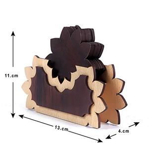 Wooden Drink Coasters Wood <b>Table</b> Coaster Set for Tea Cups Coffee Mugs <b>Beer</b> Cans Bar Tumblers and Water Glasses walnut coasters - Product Image 5