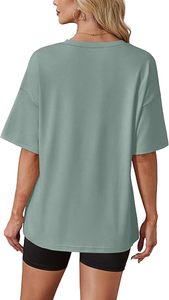 Oversized Women's Summer Crew Neck <b>Batwing</b> Sleeve Graphic <b>T</b>-<b>Shirts</b>-Loose Eco-Friendly Quick Dry Breathable Anti-Wrinkle Knitted - Product Image 2