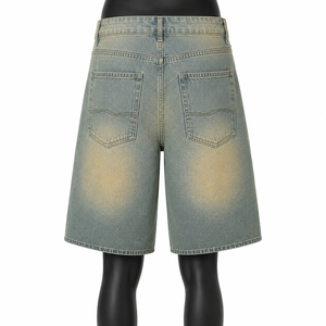 Pantalones Cortos de Mezclilla con Estampado Gráfico Personalizado para Hombre, Estilo Vintage Lavado, Holgados, Streetwear, OEM, ODM, Venta al Por Mayor - Product Image 2