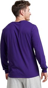 เสื้อยืดแขนยาวผู้ชายผ้าเจอร์ซีย์สำหรับฤดูหนาว คอฮู้ด มีซับใน พิมพ์ลายพัฟ แห้งเร็ว สีพื้น โลโก้ด้านหน้าแบบกำหนดเองได้ - Product Image 4