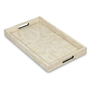 Plateau de service indien de haute qualité fait à la main en bois incrusté d'os de luxe plateau de service nouvellement conçu pour la cuisine décorative prix d'usine direct - Product Image 1