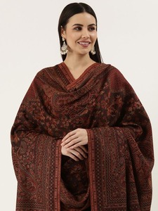 Premium Quality Women's Winter Woolen <b>Shawl</b> Long Cashmere <b>Pashmina</b> Embroidered Indian Ethnic <b>Shawl</b> in Multi Colors - Product Image 6
